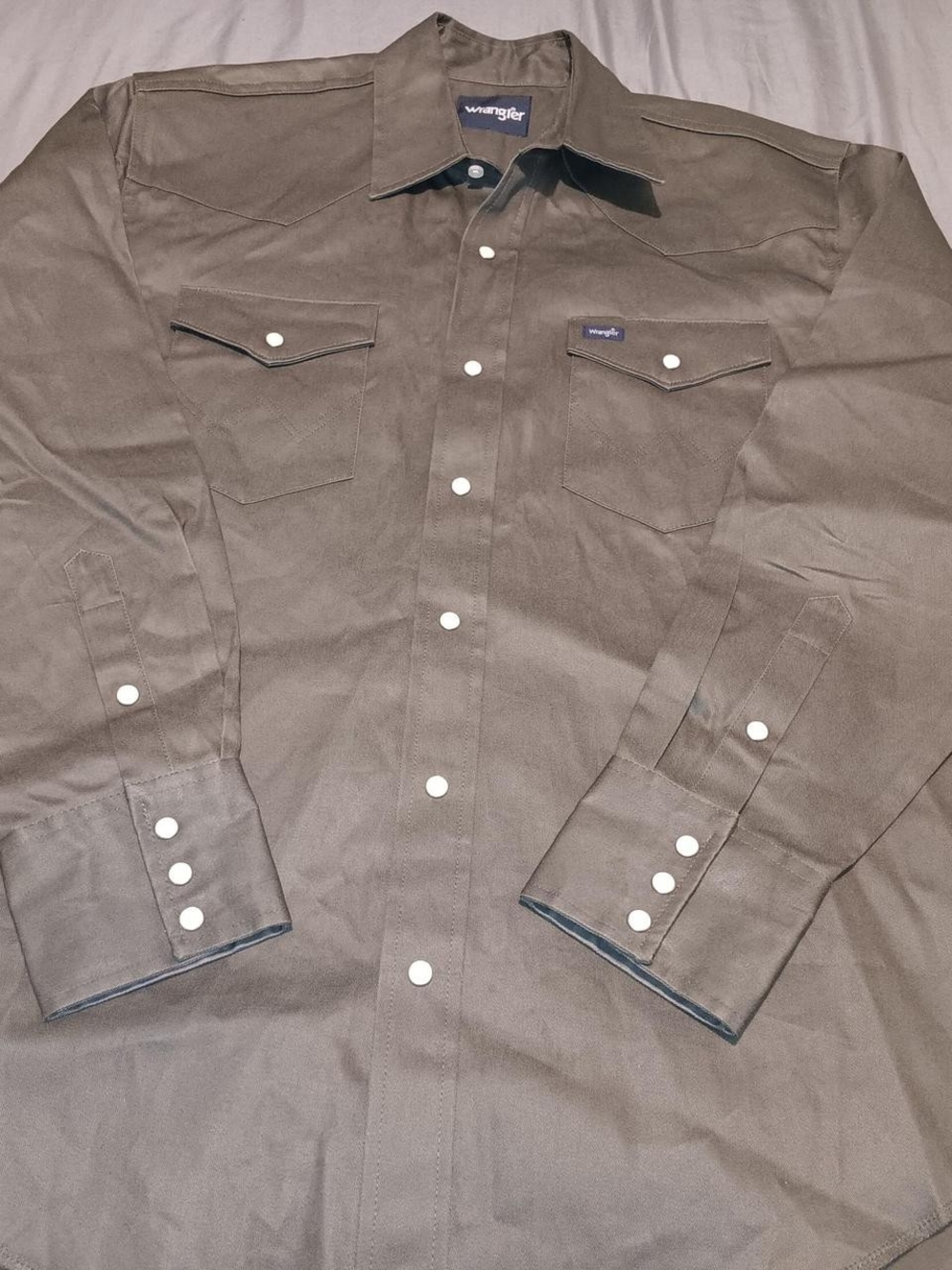 Wrangler Men's Greesn Western Pearl Snap Shirt Size L